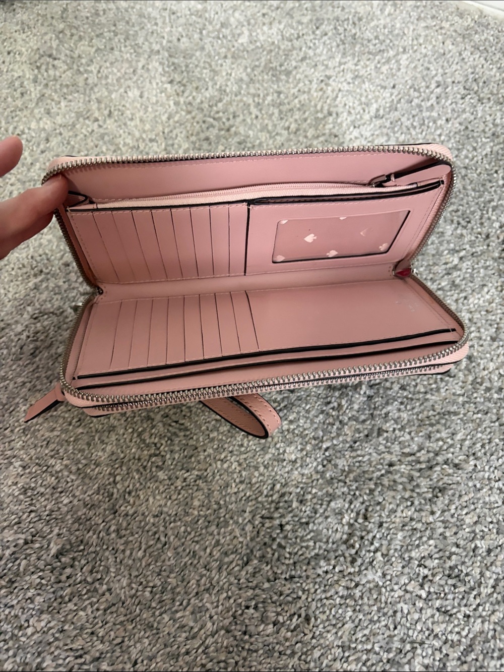 kate spade Pink and White Leather Wristlet Clutch - Picture 2 of 6